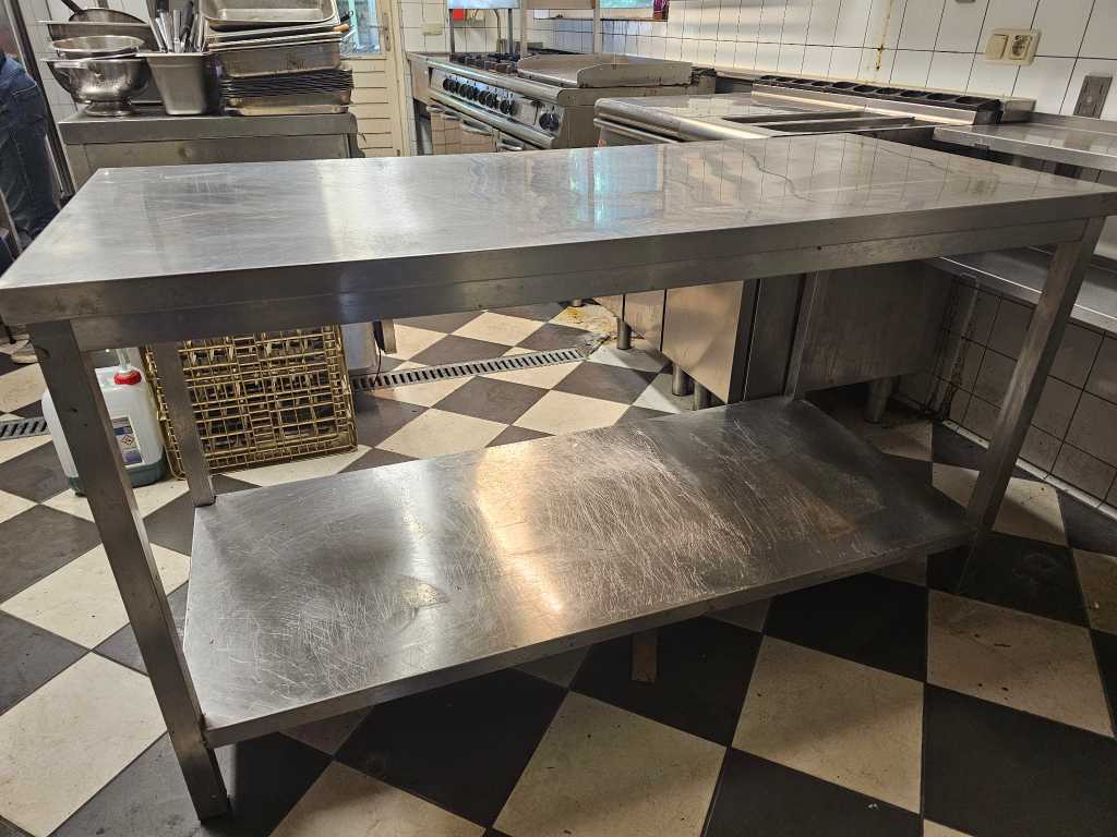 Stainless steel work table 160cm