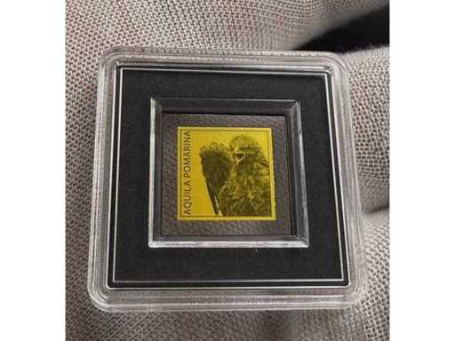 Exklusive 1/1000 oz Feingoldmünze „Aquila Pomarina“ aus 999 Fine Gold mit detailreicher Darstellung eines Schreiadlers
