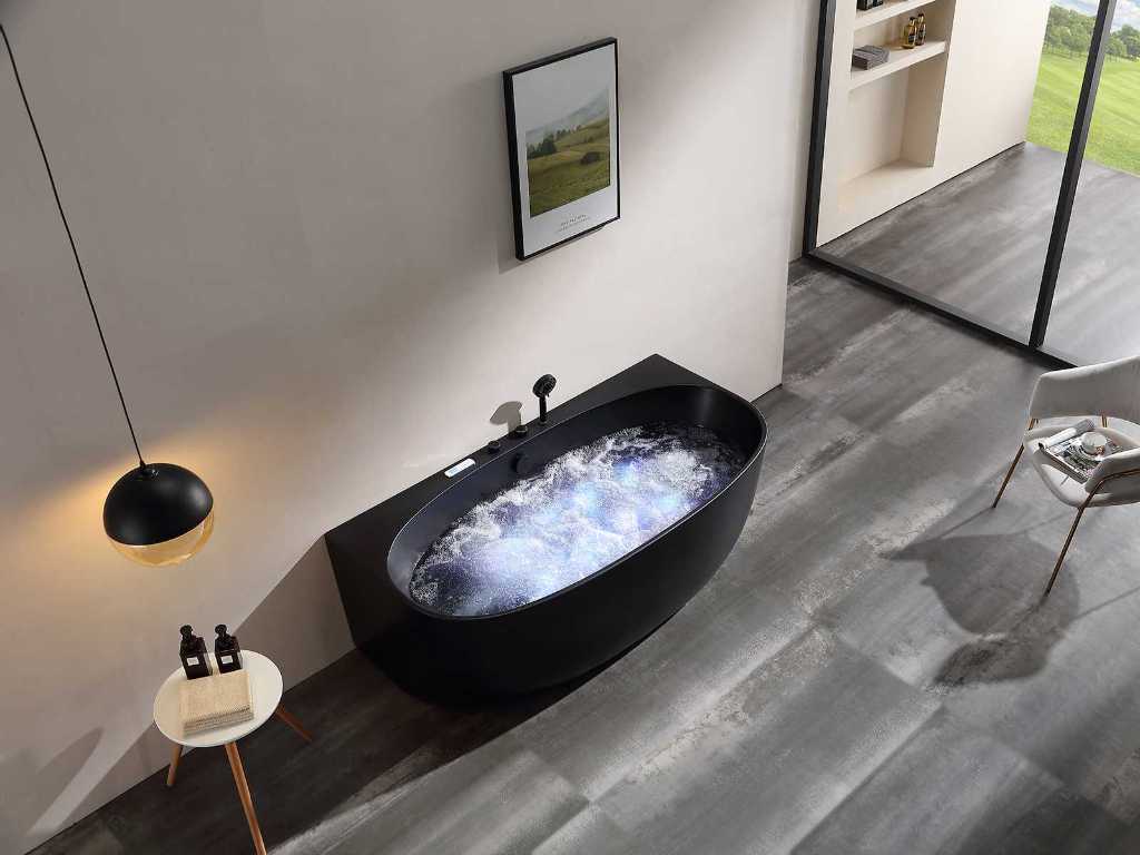 Surface-mounted massage bath - Ballo (matt black or gloss white)