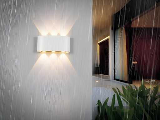  6W LED ovaal Wandlamp zes licht waterdicht (8x)