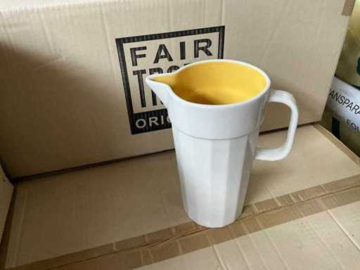 Recipient ceramic Fair Trade pentru limonadă galben/crem ceramic (55x)