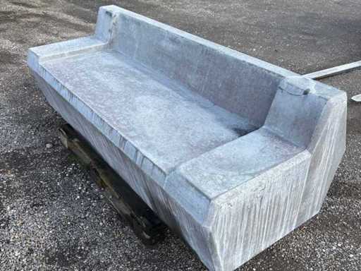 Zitbank beton - Antraciet - 200 x 85 x 45/65 cm (4x)