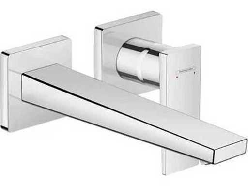 Hansgrohe Metropol 1-Griff-Beckenmischwasserhahn, eingebaut für die Wandmontage mit Ausguss