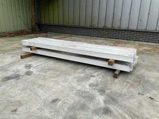 Grenen Opdek Kozijn wit gegrond 231,5x9x5,6 cm (9x)