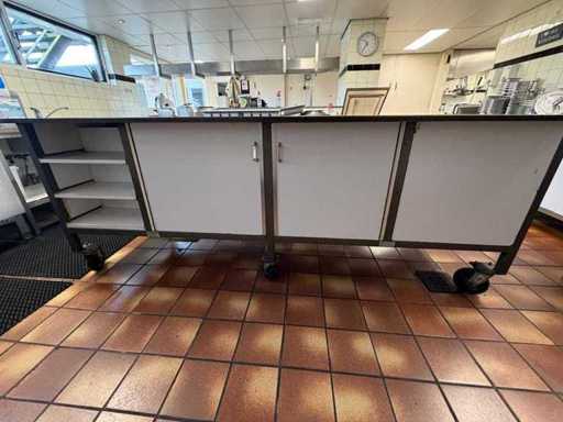 Table de travail mobile en acier incluant un ensemble de miroirs en 9 pièces