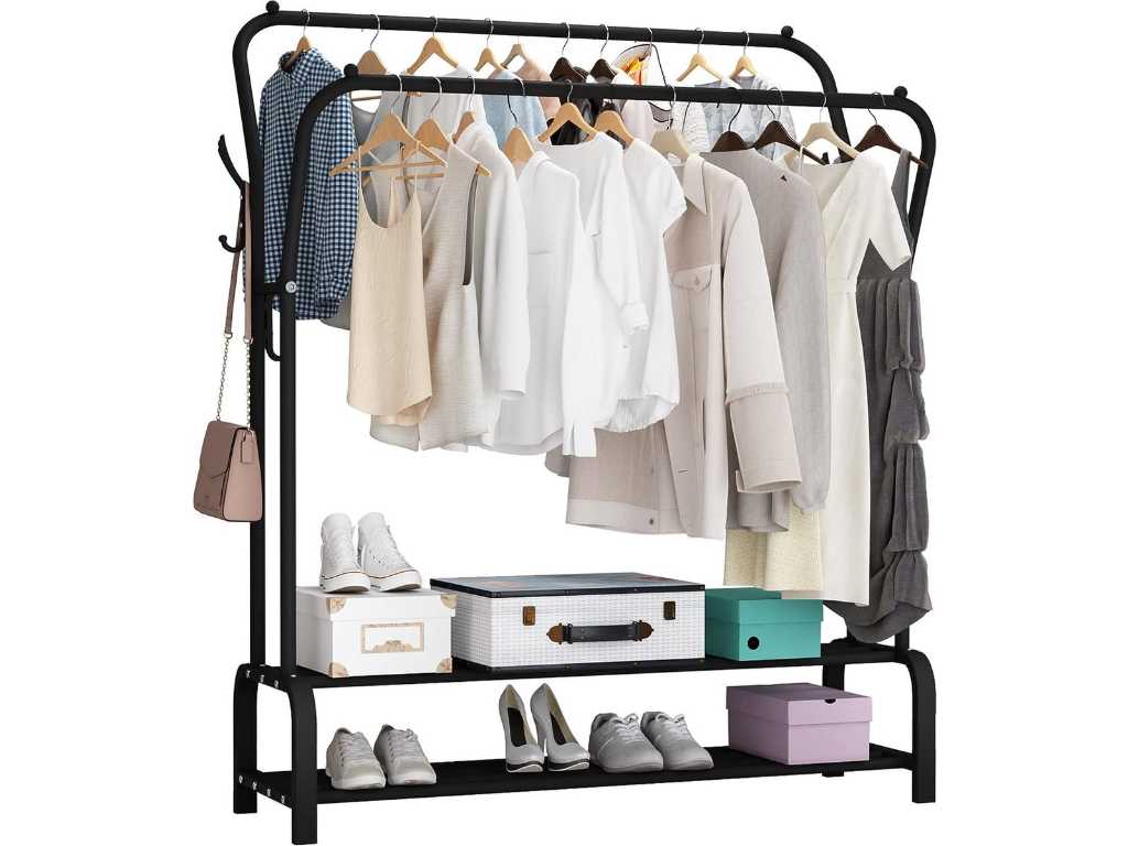 4 Clothes rack double with shoe rack