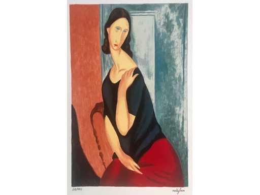 Amadeo Modigliani - Jeanne Hebuterne (după) - serigrafie