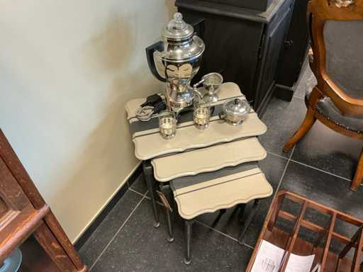 Set van 3 bijzettafels - landelijke stijl