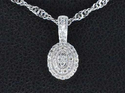 Witgouden hanger met diamanten