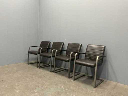 Bernotti Stind - Meeting chair leather and metal (4x)