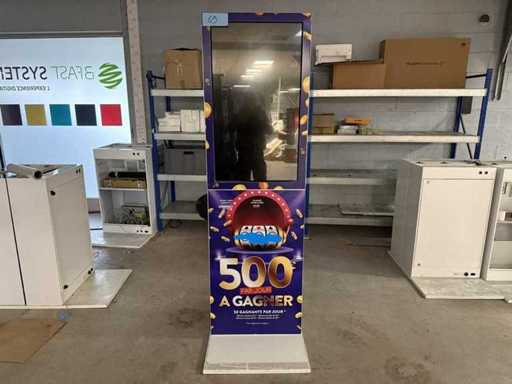 Opvouwbare kiosk met touchscreen + bonprinter + barcodescanner