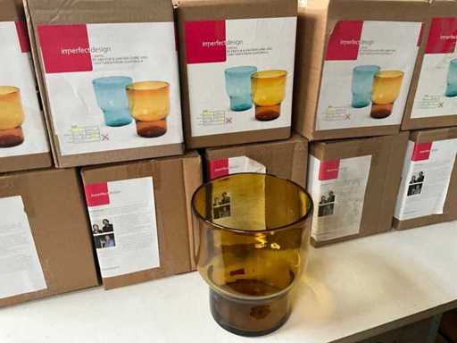 Vaso a design imperfetto ambra +/- Ø16 x 20 cm di altezza (20x)