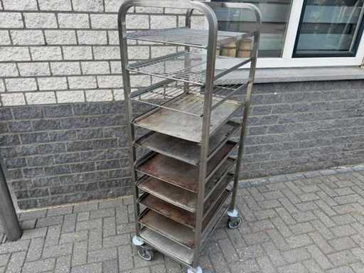 Plate trolley - 60x40 - Stainless steel trolley