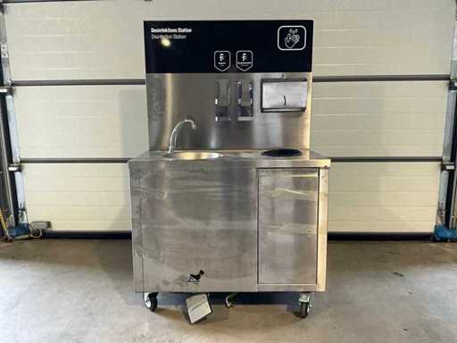 Mobiel RVS Desinfectie station