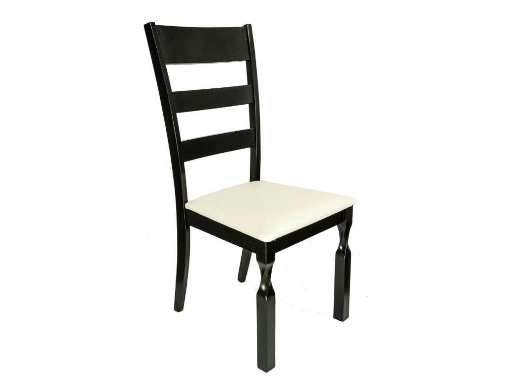 1 stuk fauteuil uit de Stella Black serie met bekleding Wit - Stoel - Gastrodiskont