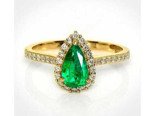 Luxury Ring Natural Zambia Intense Green Emerald 1,08 Karat