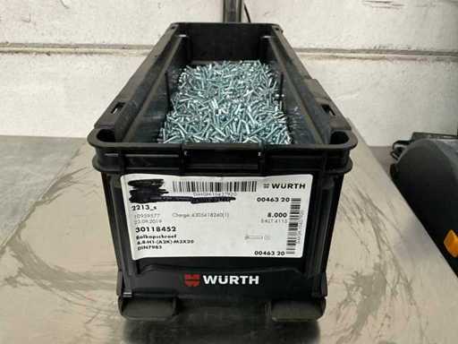 Würth 10.65 kg Bolkopschroef M3 x 20 in stapelbare bak