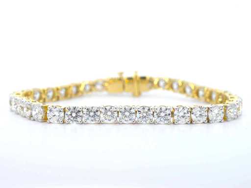 18 karaat gouden tennisarmband met briljant geslepen diamanten 18 carat