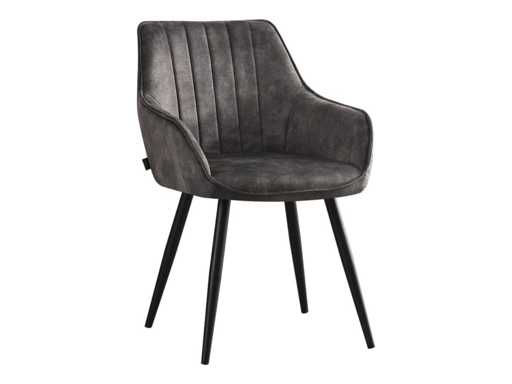 Colenis - Ozzy Dining Chair - Set of 6 - Anthracite - Adoré Velvet - Industrial - With armrest