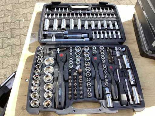 Caja de carraca Förch Socket Wrench 172pcs ECO 1/4"+3/8"+1/2" Carracas de caja de tuercas utilizadas