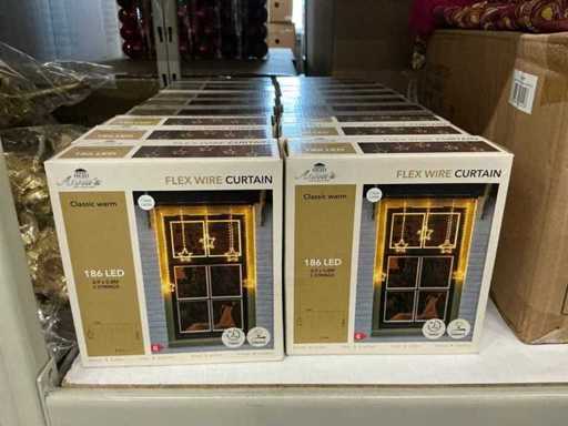 Fête la collection Anna’s Flex Wire Curtain classique chaud 186LED (18x)