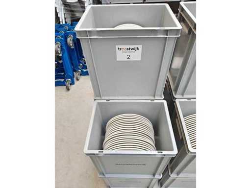 Bonna - piastra di copertura - Porcellana: piastre di copertura bianche (100 volte)