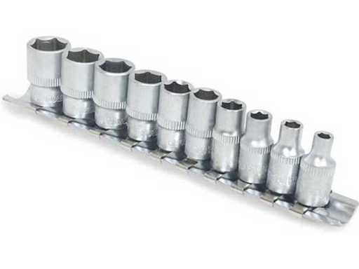 Set de chei tubulare Hyundai 59621 cu 10 piese, 1/4 CrV (203x)