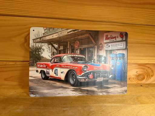 Cartello pubblicitario in metallo