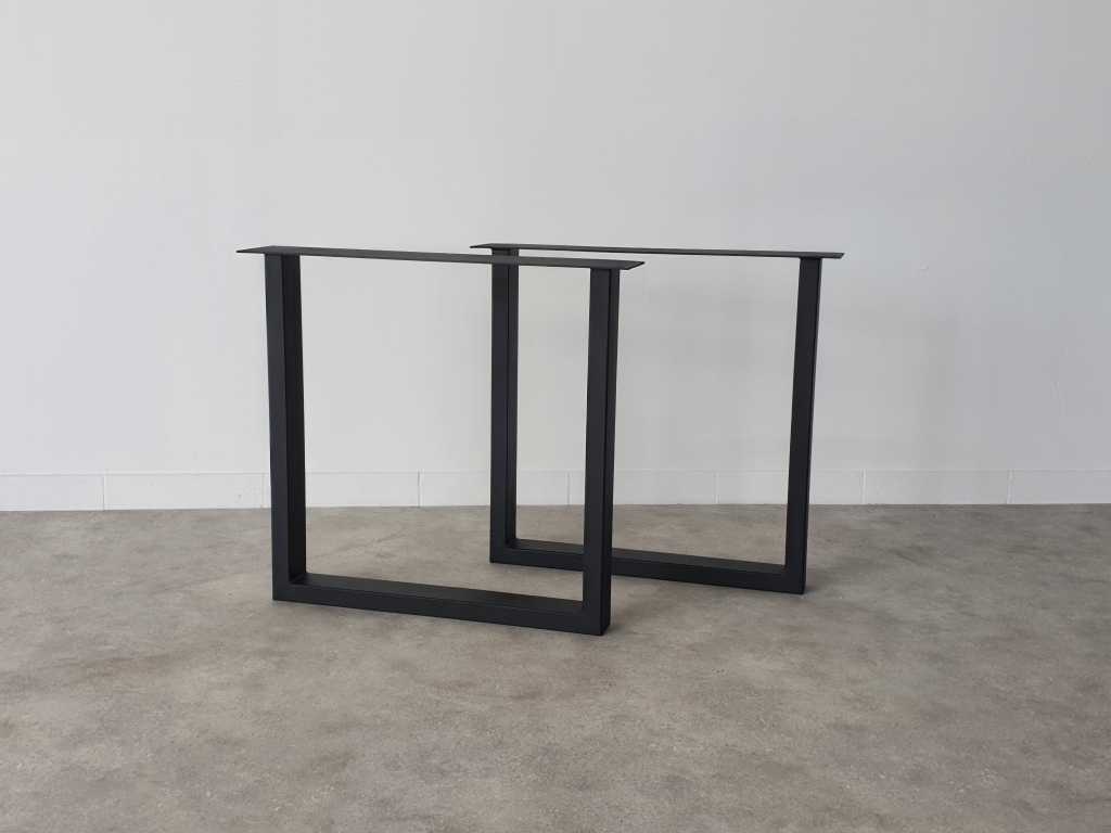 Lot de 2 pieds de table design en métal, forme en U NEG