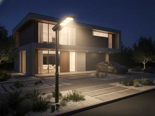  Solar 3000K 1500lm LED Straatverlichting met Remote (6x)