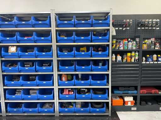 Scaffale Kruizinga con contenitori di stoccaggio