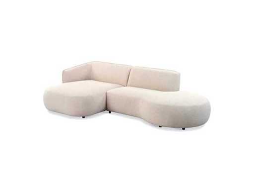 fonQ - Miękka sofa osmańska po prawej stronie - Bouclé - Krem - Zestaw sofy
