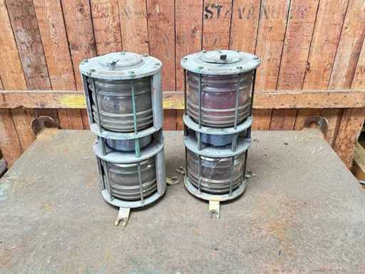 Set de lumini laterale din cupru cu lentile Fresnel