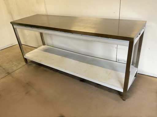 Rvs werktafel met onderschap