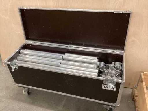 Alupipes mit Verbindern im Transportcase