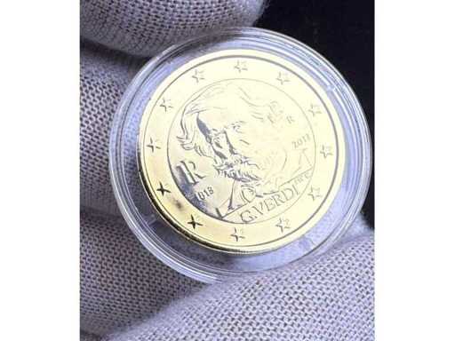 2 euro Italië 2013 Giuseppe Verdi 200ste verjaardag Verguld Proof in Capsule Gratis EU Verzending