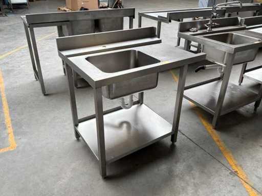 Ingangstafel links rvs met spoelbak