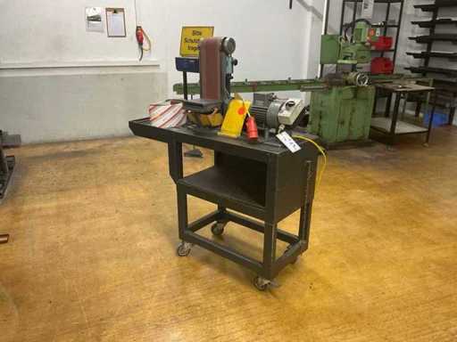 Belt sander with transport trolley