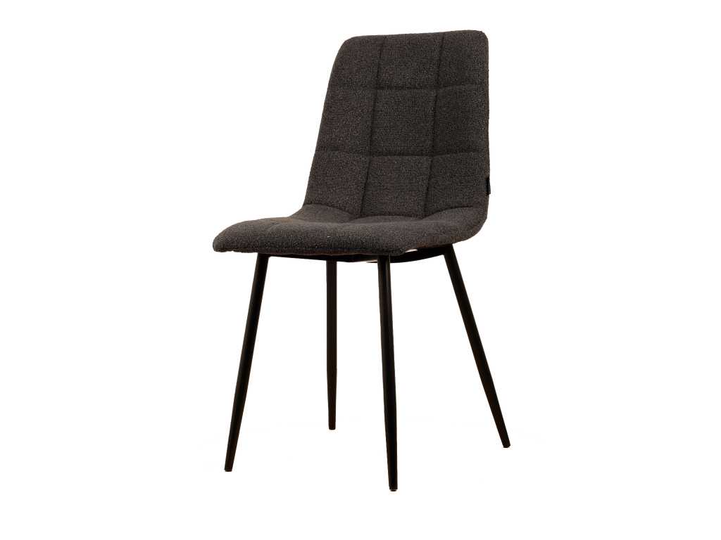 6x Chaise de salle à manger design anthracite boucle