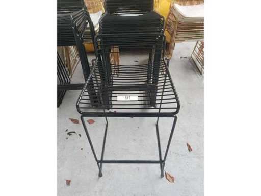 10x Barhocker schwarz ohne Polster (10x)