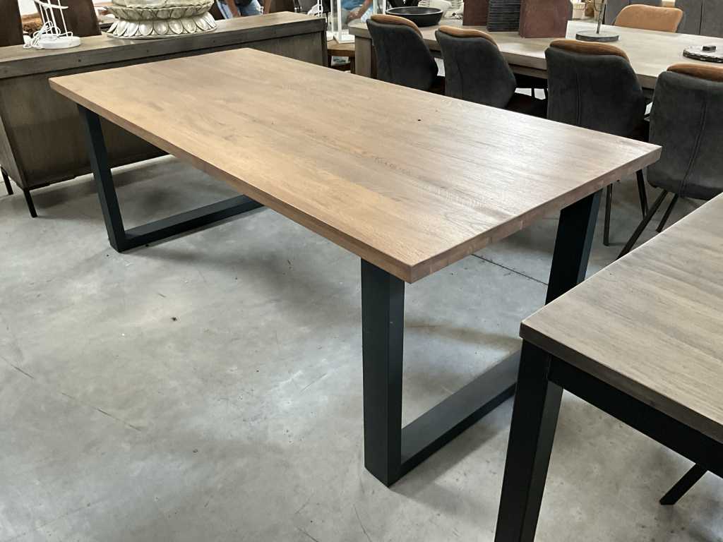 Solid oak dining room table