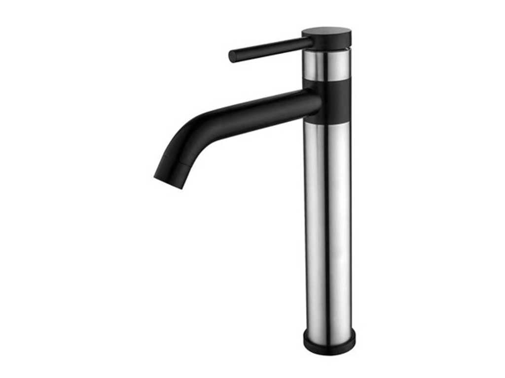 Klea - High - Design Curved - Watafel mixer tap - Stainless steel-Matt black