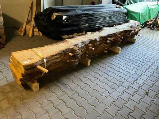 Oak block / trunk / 4.00m long / diameter approx. 45 cm / sawn into 55 mm / 6 planks, air-dried