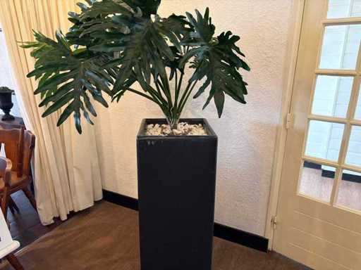 Artificial plant in pot with column (2x)