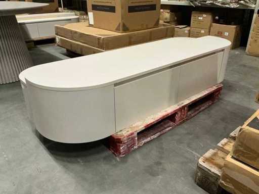 Hermosa Ronde Japandi Tv meubel matte beige 180cm H33cm
