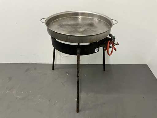 Gasbrander met paellapan
