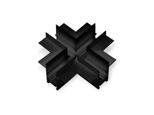 Connecteur en X pour rails magnétiques encastrés 20 mm - Horizontal (x4)