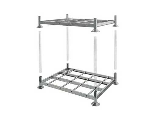 Stapelrek met buizen (2x)