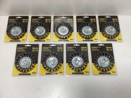 (9x) Benson Tools Stahlbürstenscheibe – verdreht – 100mm