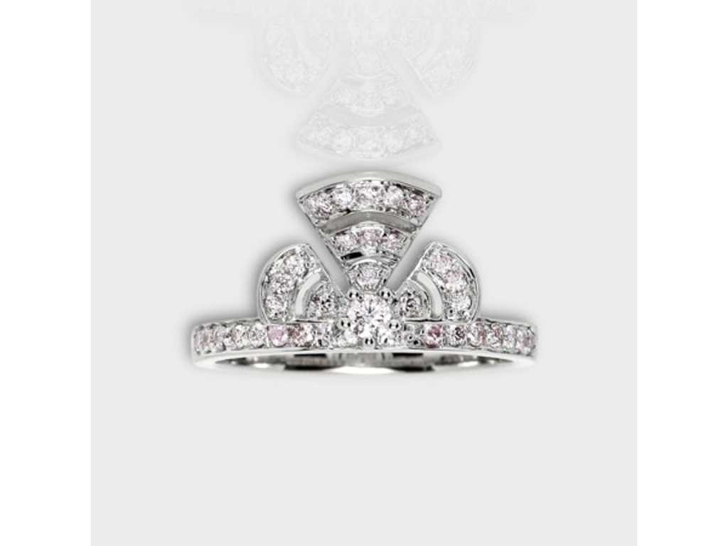 Luxe Ring Zeer Zeldzame Natuurlijke Roze Diamant 0.31 caraat
